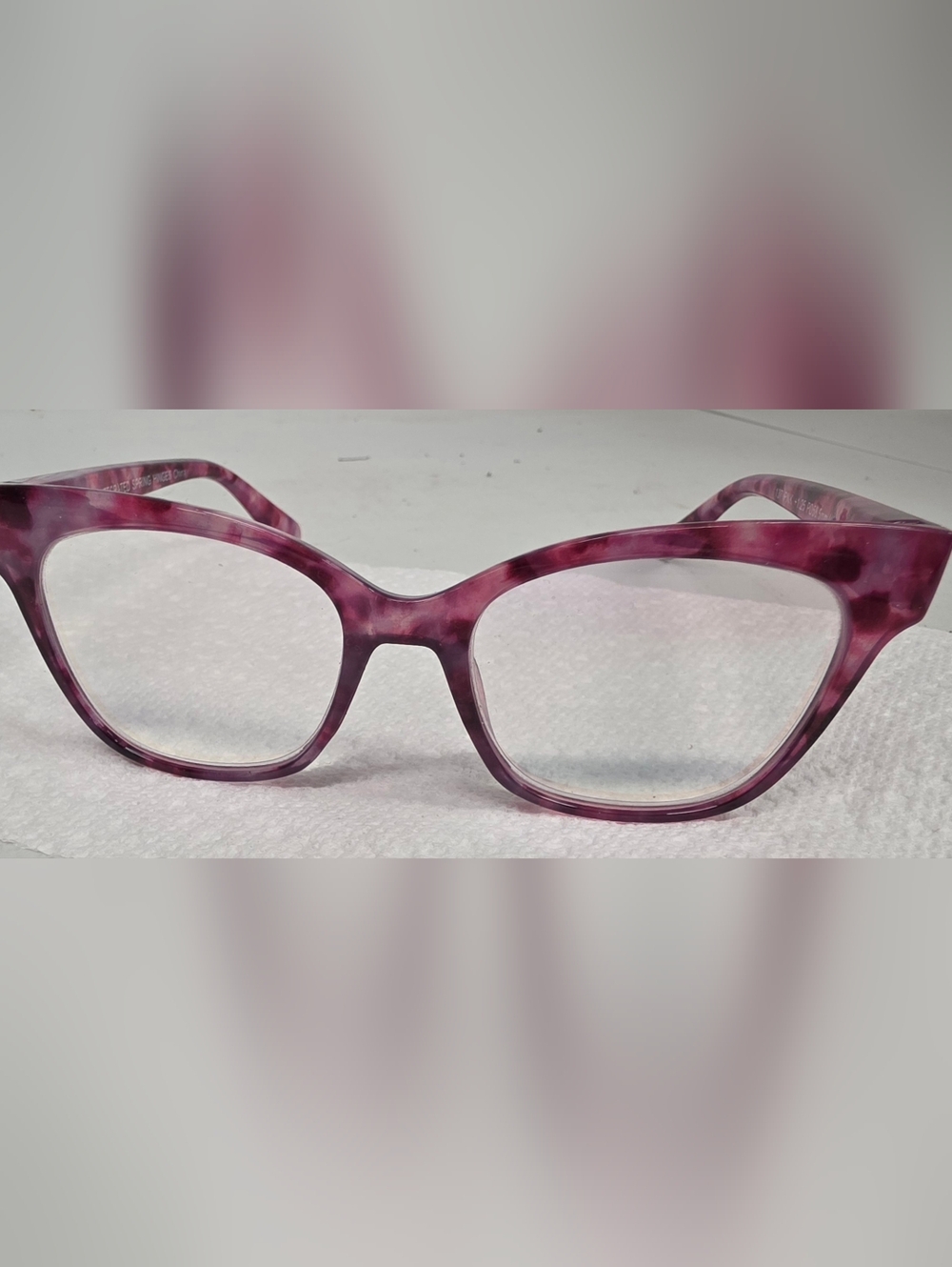 Women's Pink Marble Eyewear Frames- +1.25 Reading Glasses